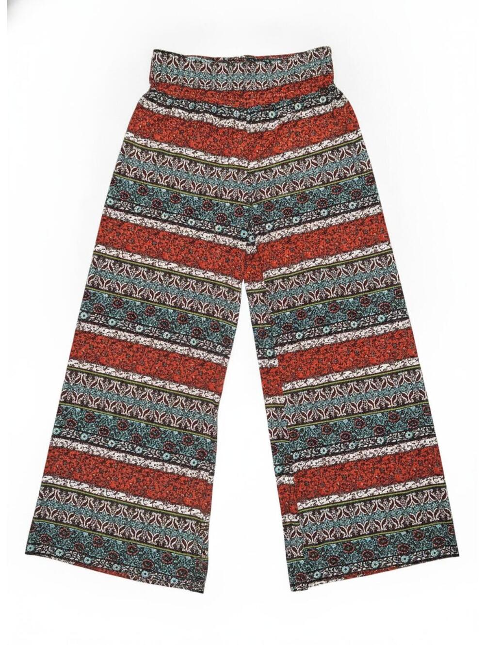 Surfer Line Fold Over Boho Wide Leg Pants Size Medium